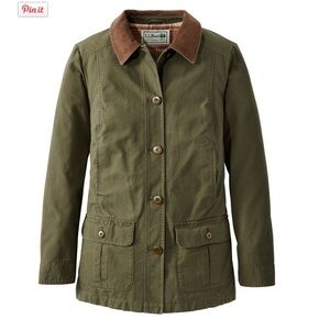 LL Bean womens 2XL Loden Green Barn Coat great shape